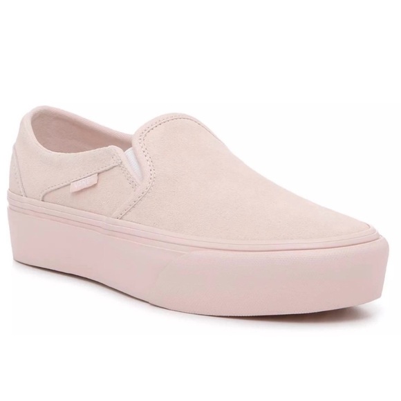 Vans Shoes - Vans Slip-On Platform Sneaker - Pink Suede
